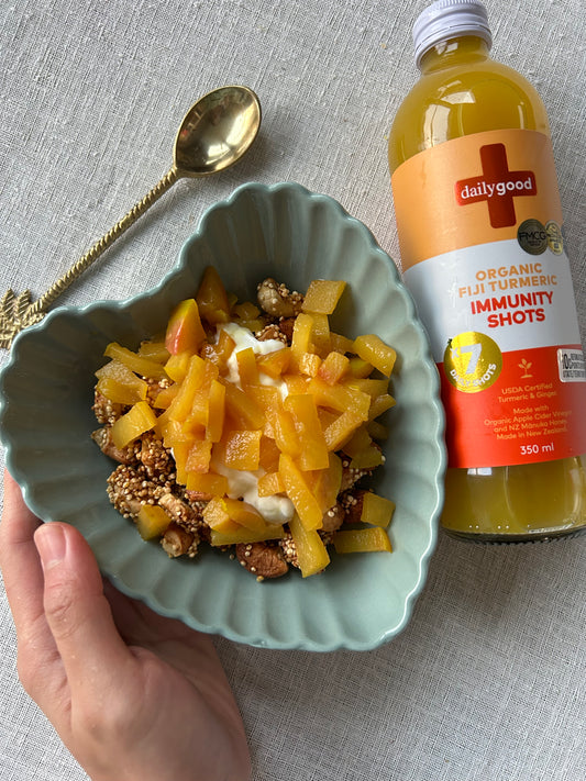 Granola Bowl with Turmeric Apple Compote